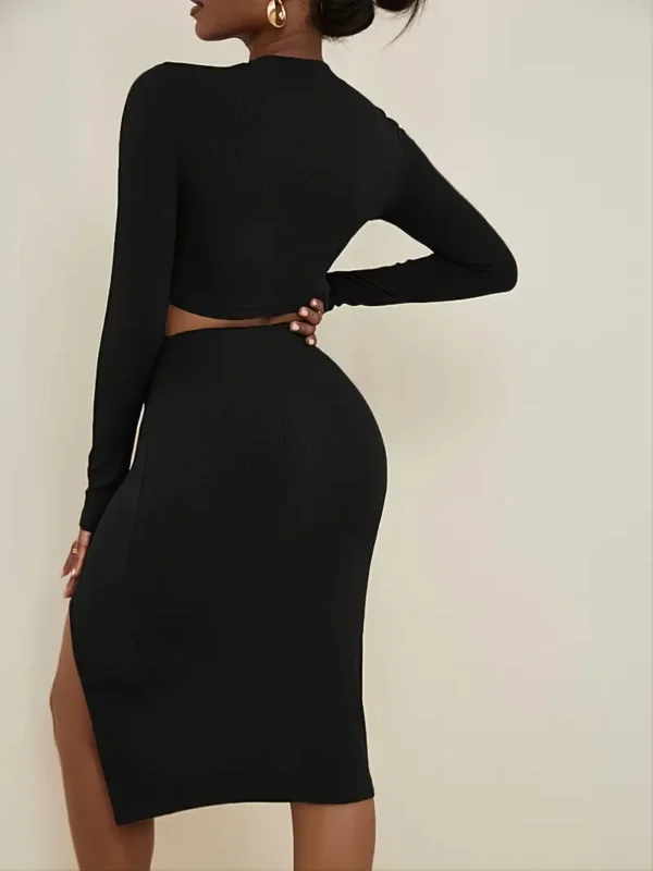 black mock neck long sleeve mini dress (copy)