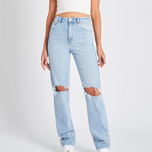 a brand straight leg denim jean