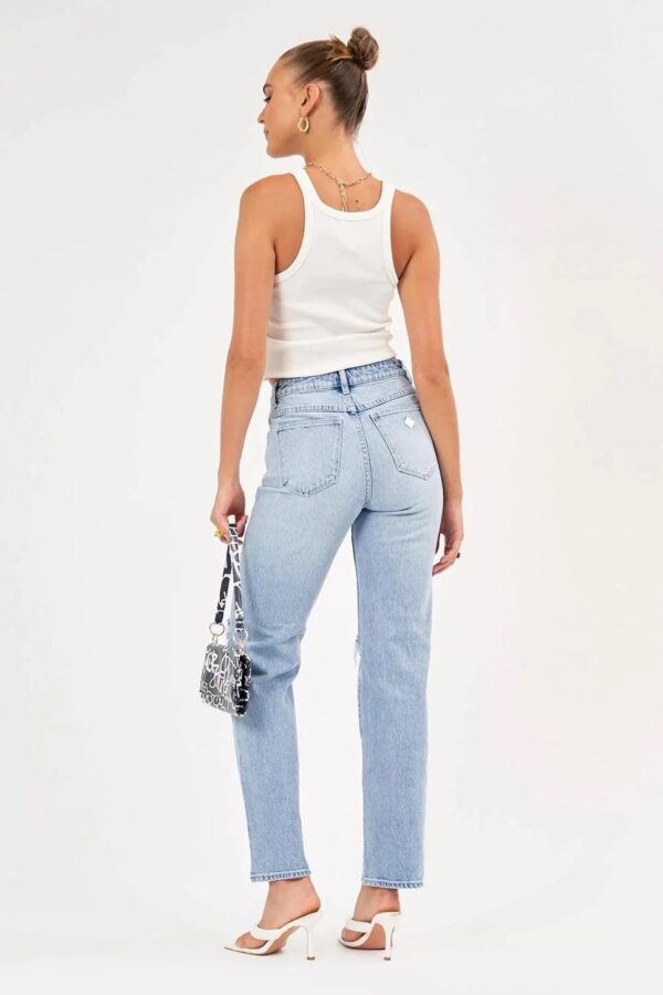 a brand straight leg denim jean