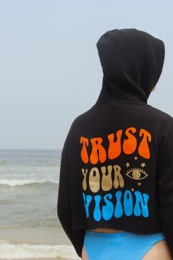 555 crop hoodie sweatshirt~trust your vision